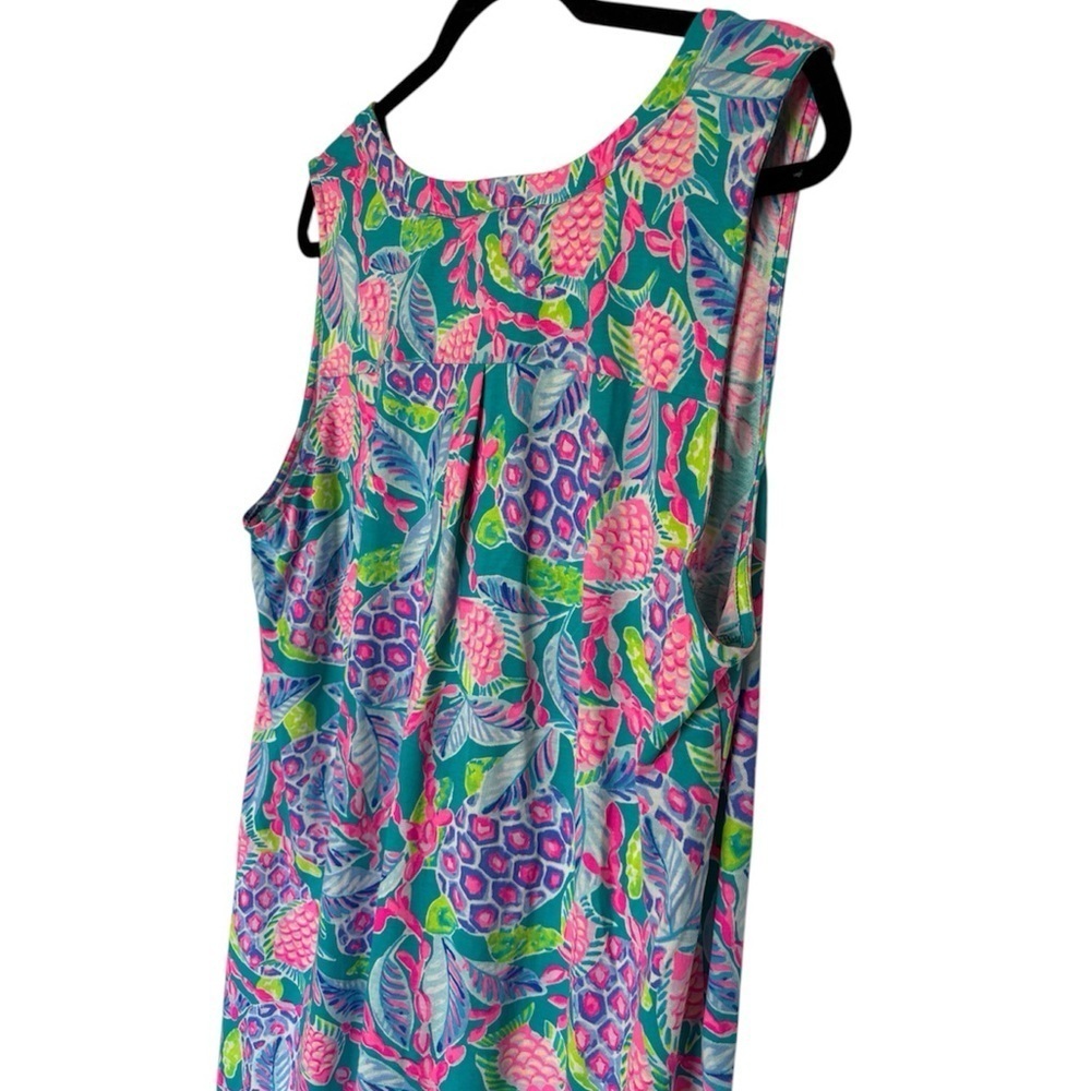 LILLY PULITZER naila midi dress Maldives green turtle wave tie dress - Picture 6 of 11